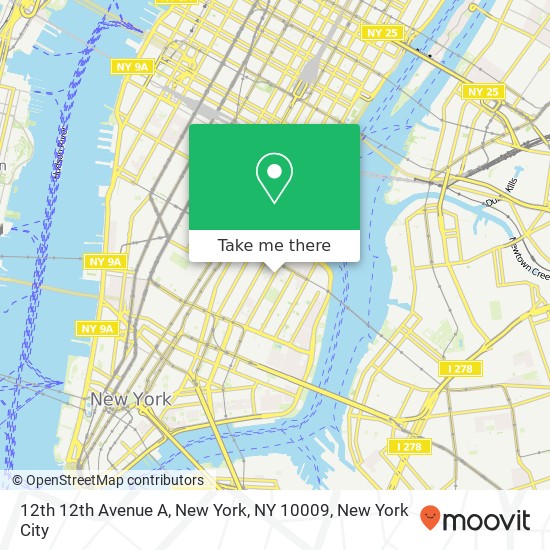 12th 12th Avenue A, New York, NY 10009 map