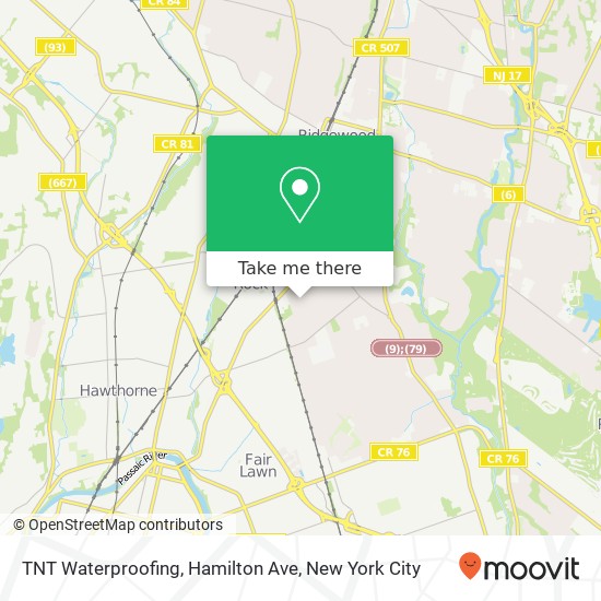 Mapa de TNT Waterproofing, Hamilton Ave