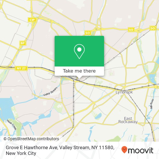 Mapa de Grove E Hawthorne Ave, Valley Stream, NY 11580