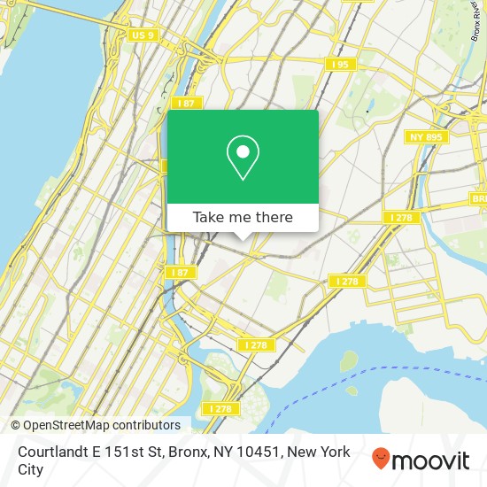 Mapa de Courtlandt E 151st St, Bronx, NY 10451