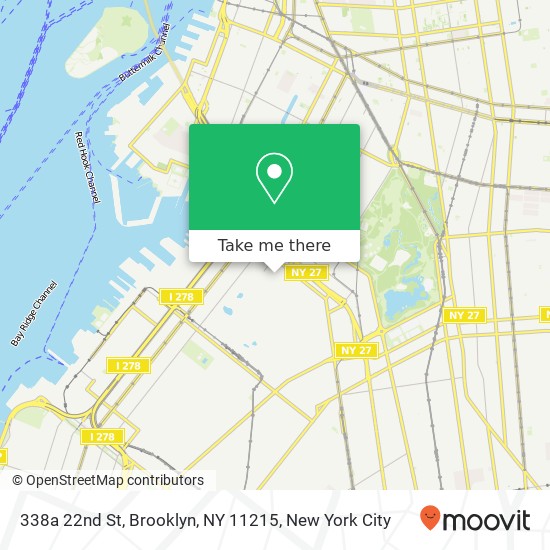 Mapa de 338a 22nd St, Brooklyn, NY 11215