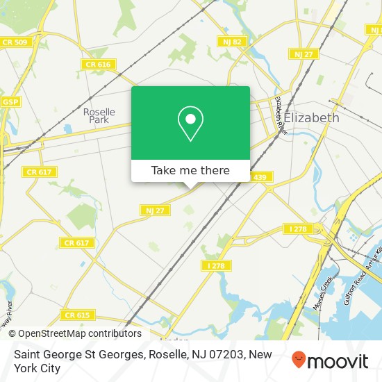 Mapa de Saint George St Georges, Roselle, NJ 07203