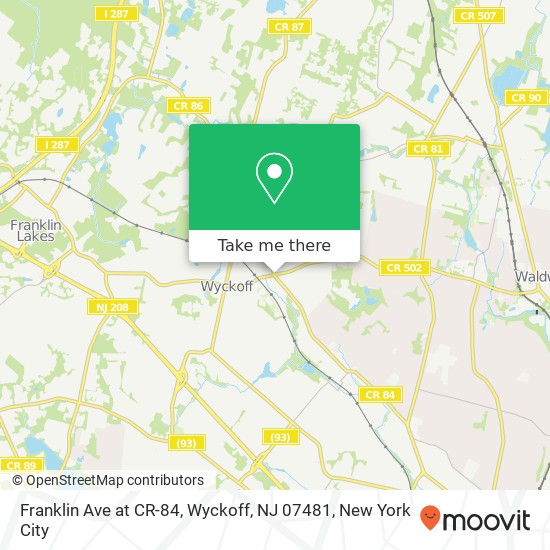 Mapa de Franklin Ave at CR-84, Wyckoff, NJ 07481