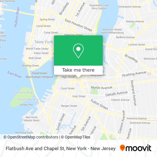 Flatbush Ave and Chapel St map