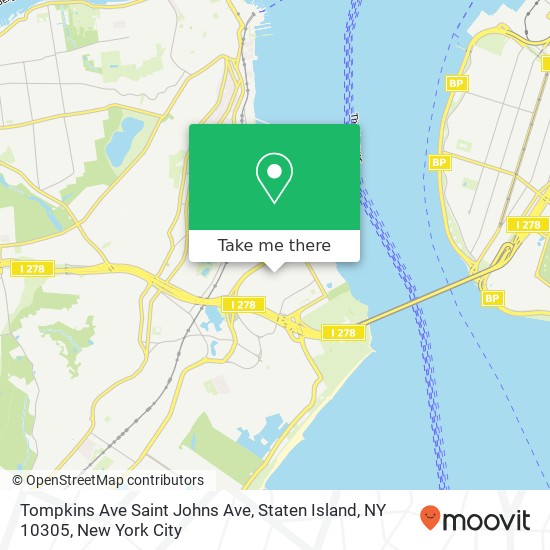 Mapa de Tompkins Ave Saint Johns Ave, Staten Island, NY 10305