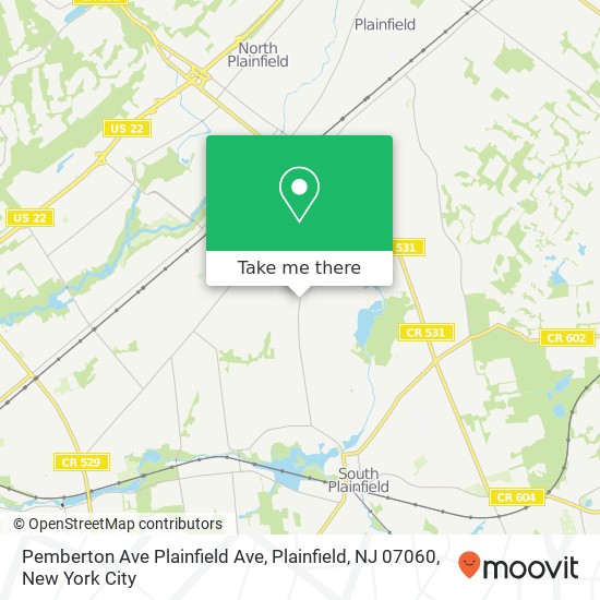 Pemberton Ave Plainfield Ave, Plainfield, NJ 07060 map