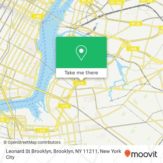 Mapa de Leonard St Brooklyn, Brooklyn, NY 11211