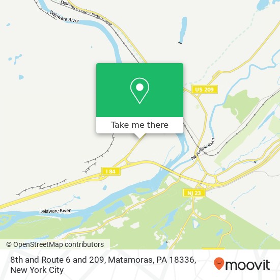 Mapa de 8th and Route 6 and 209, Matamoras, PA 18336
