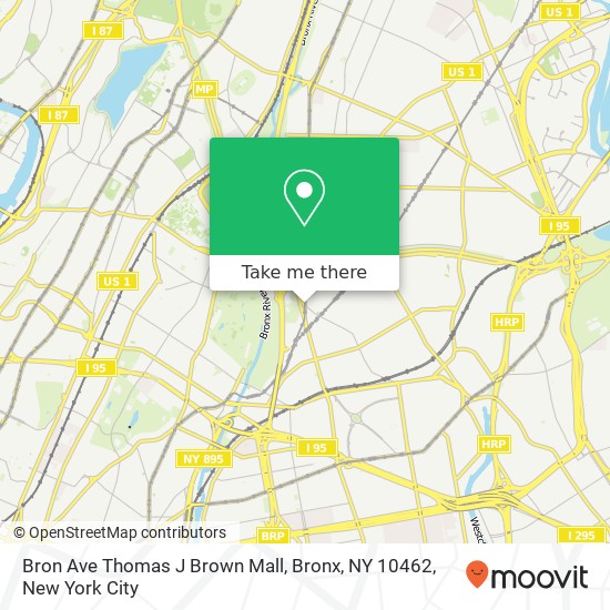Mapa de Bron Ave Thomas J Brown Mall, Bronx, NY 10462