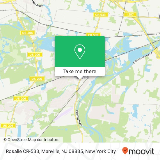 Mapa de Rosalie CR-533, Manville, NJ 08835