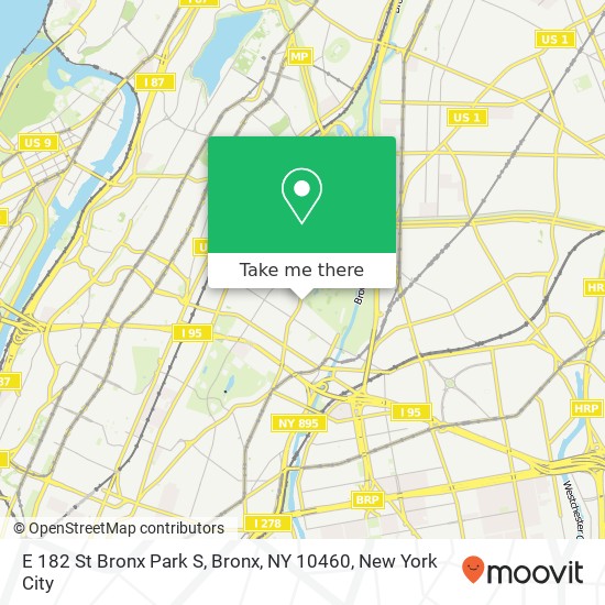 Mapa de E 182 St Bronx Park S, Bronx, NY 10460