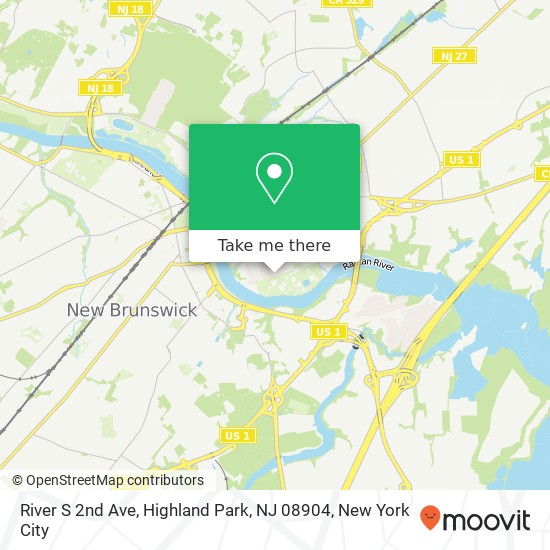 Mapa de River S 2nd Ave, Highland Park, NJ 08904