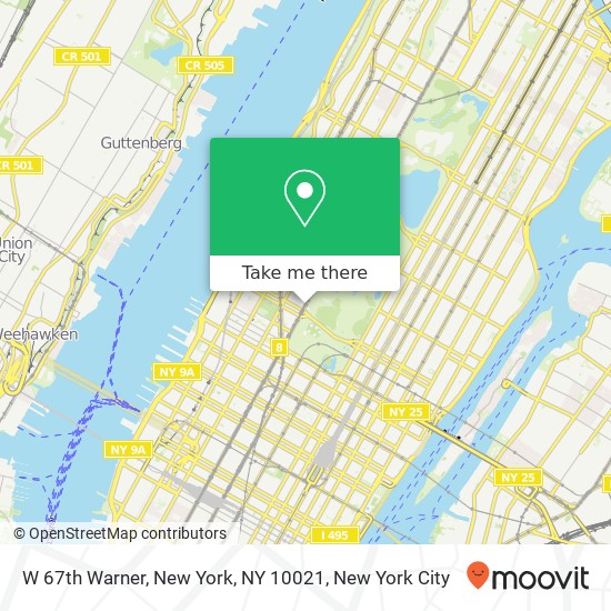 Mapa de W 67th Warner, New York, NY 10021