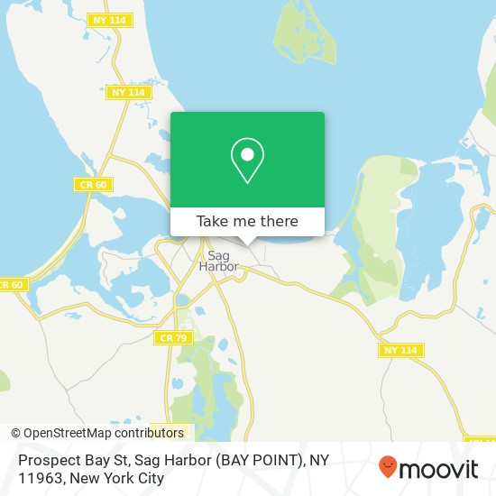 Prospect Bay St, Sag Harbor (BAY POINT), NY 11963 map