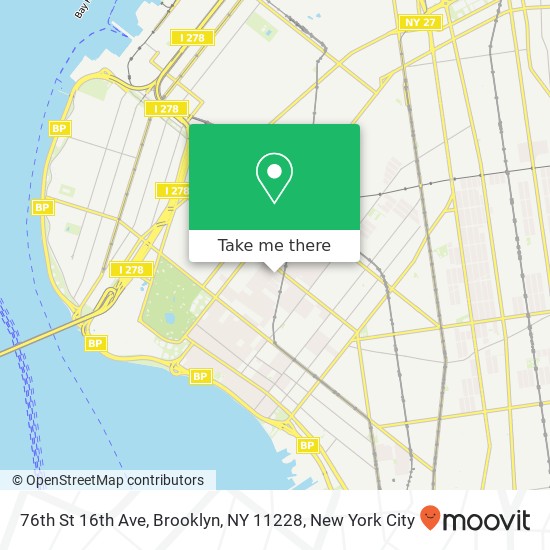 Mapa de 76th St 16th Ave, Brooklyn, NY 11228