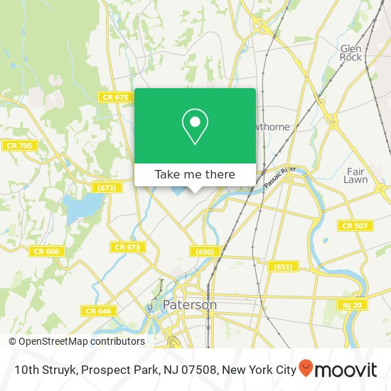 Mapa de 10th Struyk, Prospect Park, NJ 07508