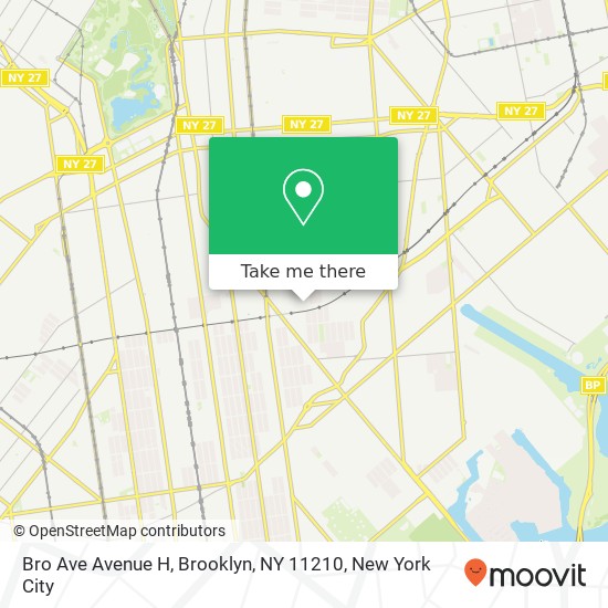 Mapa de Bro Ave Avenue H, Brooklyn, NY 11210