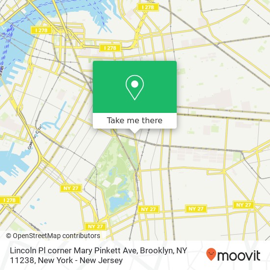 Mapa de Lincoln Pl corner Mary Pinkett Ave, Brooklyn, NY 11238