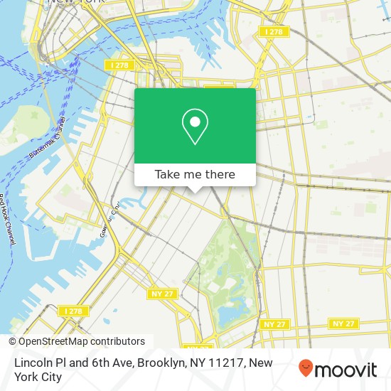 Mapa de Lincoln Pl and 6th Ave, Brooklyn, NY 11217