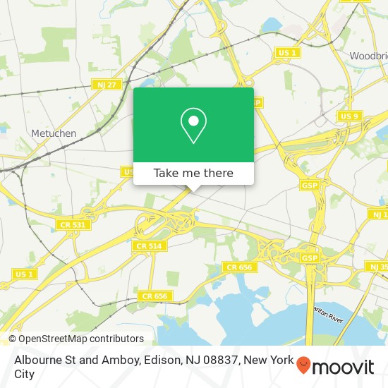 Albourne St and Amboy, Edison, NJ 08837 map