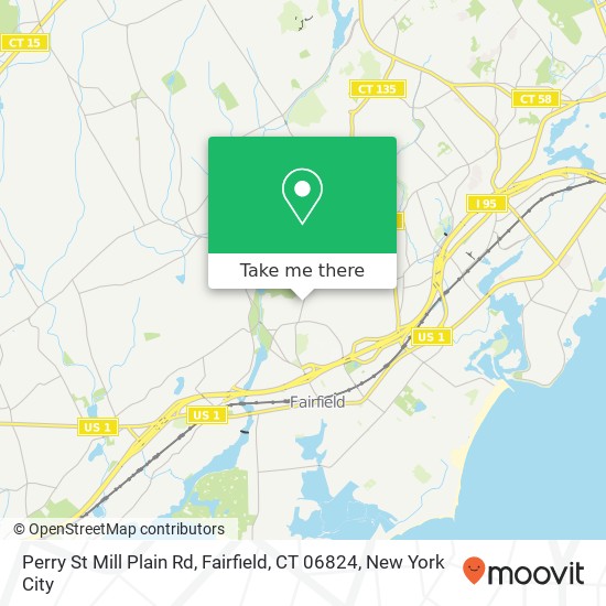 Mapa de Perry St Mill Plain Rd, Fairfield, CT 06824