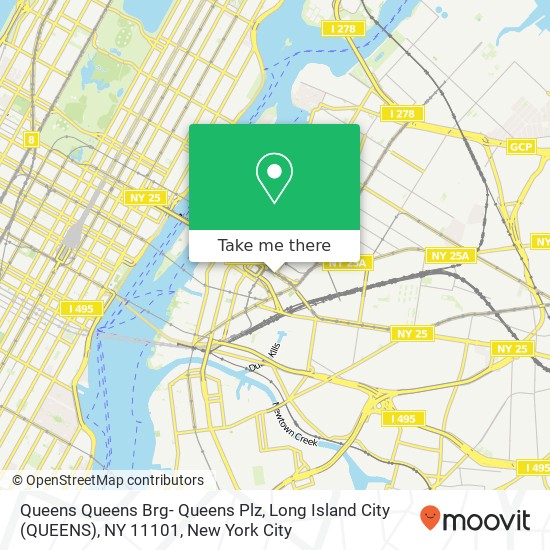 Mapa de Queens Queens Brg- Queens Plz, Long Island City (QUEENS), NY 11101