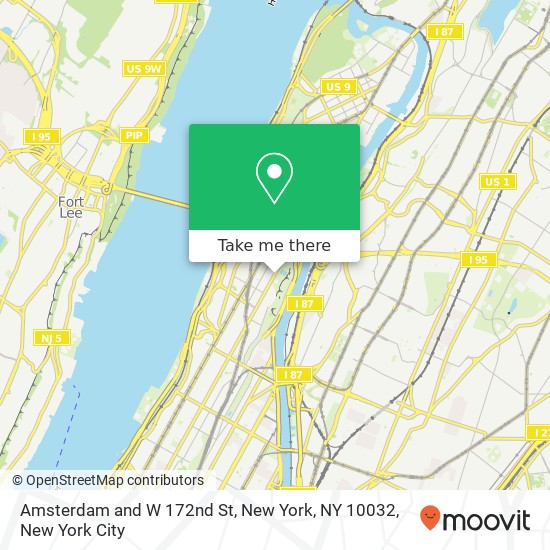 Mapa de Amsterdam and W 172nd St, New York, NY 10032