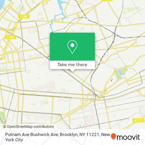 Putnam Ave Bushwick Ave, Brooklyn, NY 11221 map