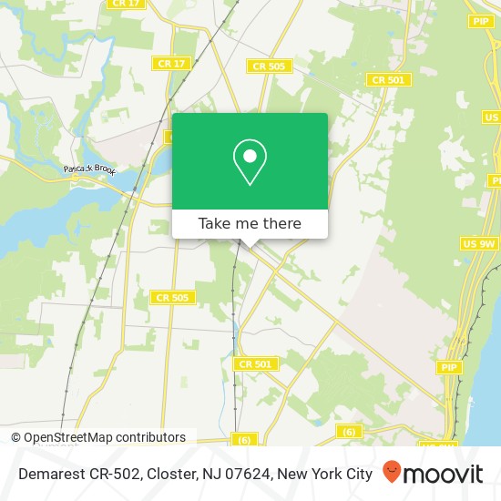Demarest CR-502, Closter, NJ 07624 map