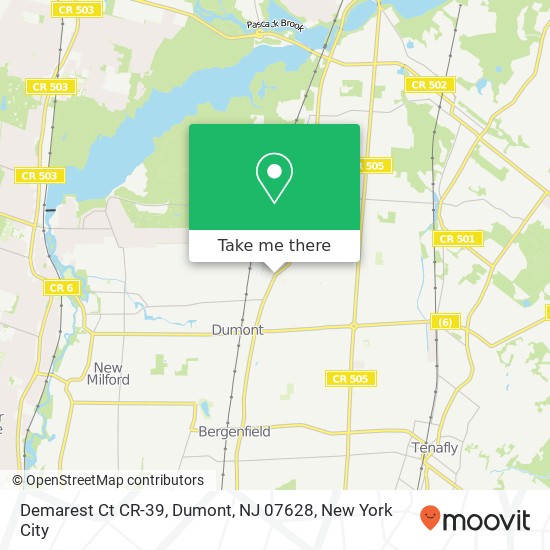 Mapa de Demarest Ct CR-39, Dumont, NJ 07628