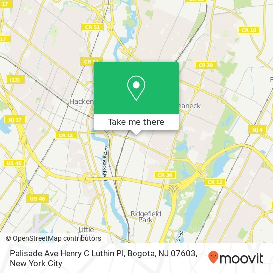 Palisade Ave Henry C Luthin Pl, Bogota, NJ 07603 map