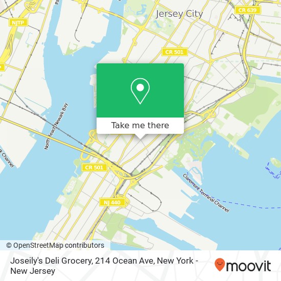 Mapa de Joseily's Deli Grocery, 214 Ocean Ave