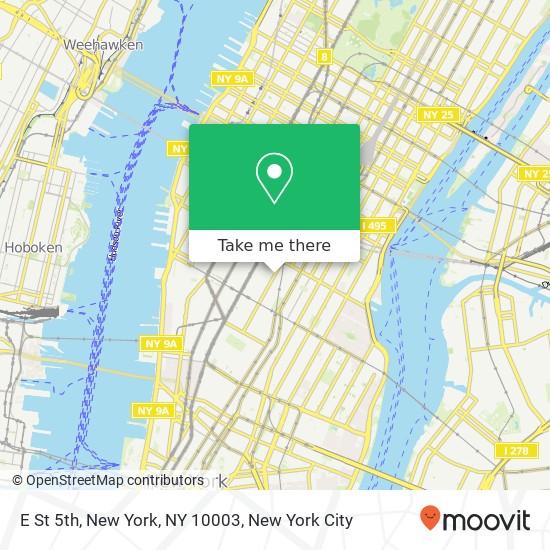 E St 5th, New York, NY 10003 map
