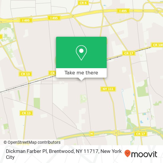 Mapa de Dickman Farber Pl, Brentwood, NY 11717