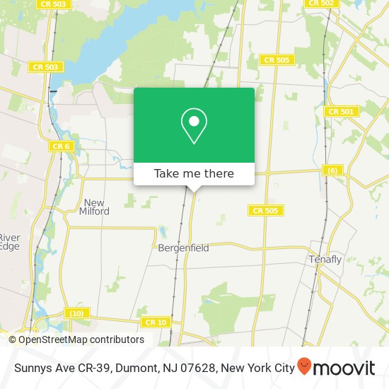 Mapa de Sunnys Ave CR-39, Dumont, NJ 07628