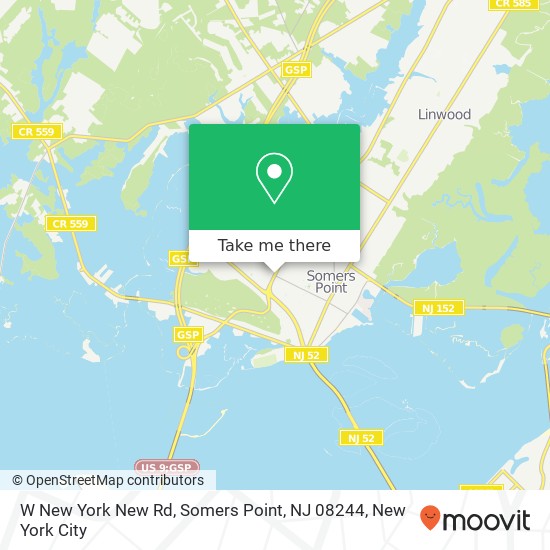 Mapa de W New York New Rd, Somers Point, NJ 08244