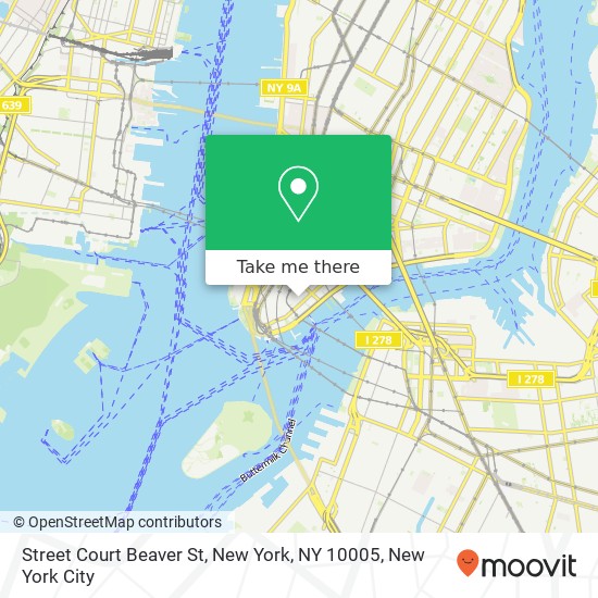 Street Court Beaver St, New York, NY 10005 map