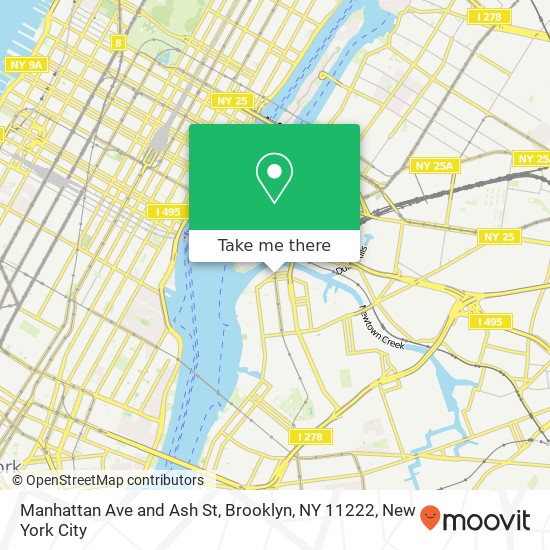 Mapa de Manhattan Ave and Ash St, Brooklyn, NY 11222