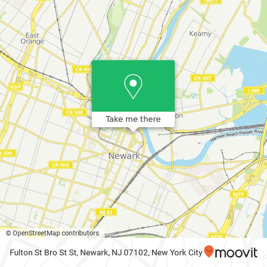 Mapa de Fulton St Bro St St, Newark, NJ 07102