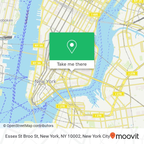 Essex St Broo St, New York, NY 10002 map