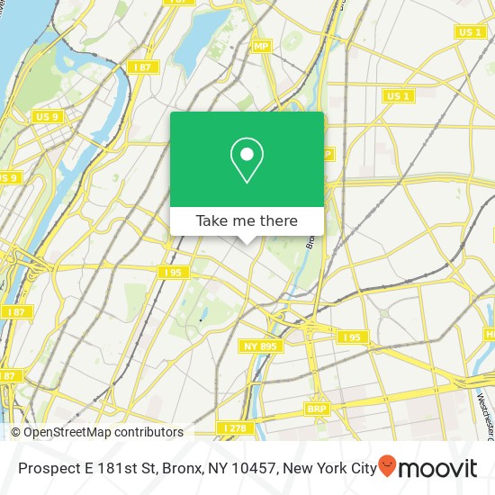Mapa de Prospect E 181st St, Bronx, NY 10457