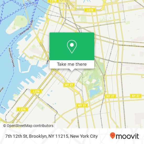 Mapa de 7th 12th St, Brooklyn, NY 11215