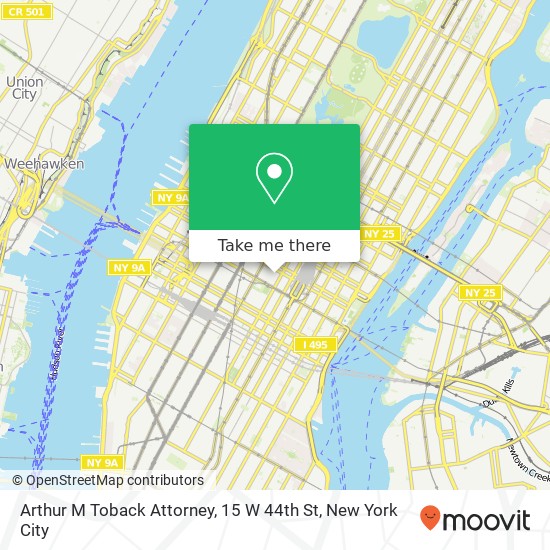 Mapa de Arthur M Toback Attorney, 15 W 44th St