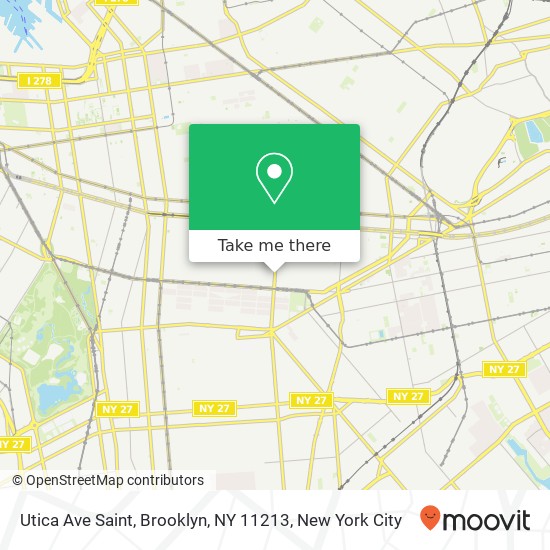 Mapa de Utica Ave Saint, Brooklyn, NY 11213