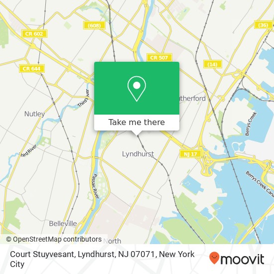 Mapa de Court Stuyvesant, Lyndhurst, NJ 07071