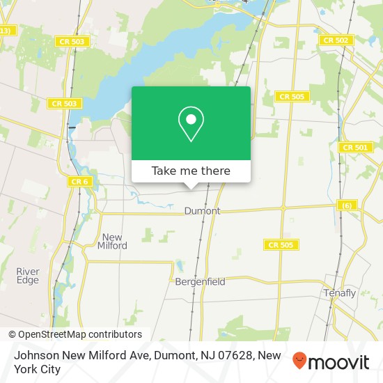 Mapa de Johnson New Milford Ave, Dumont, NJ 07628