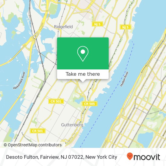 Mapa de Desoto Fulton, Fairview, NJ 07022