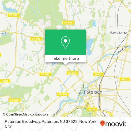 Mapa de Paterson Broadway, Paterson, NJ 07522