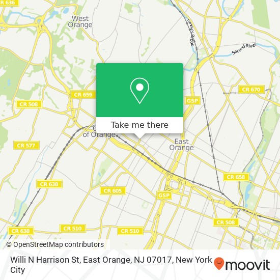 Mapa de Willi N Harrison St, East Orange, NJ 07017