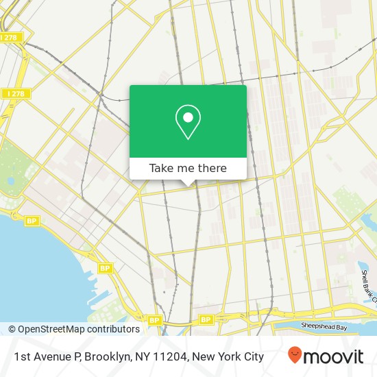 Mapa de 1st Avenue P, Brooklyn, NY 11204